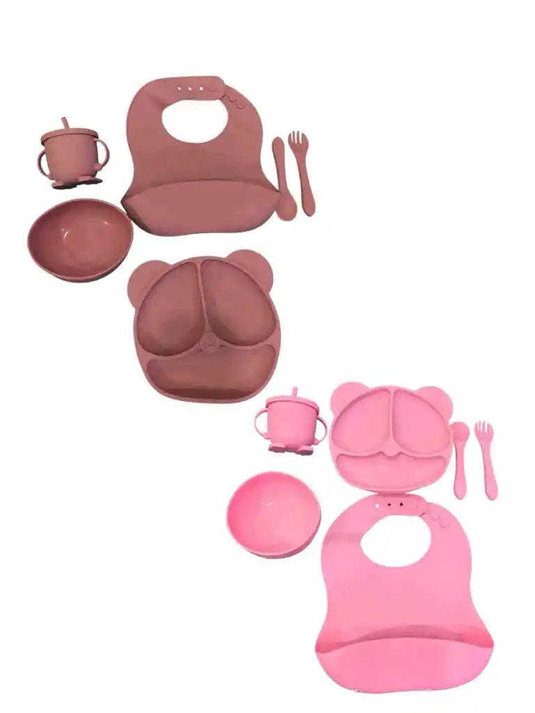 Set De Vajilla Silicona Para Bebés 6 Piezas