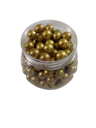 Perlas Comestibles Dulces Color Dorado #8 X125grs