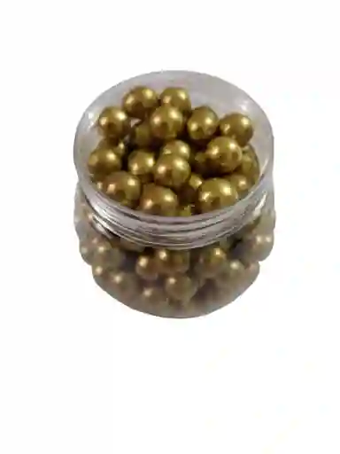 Perlas Comestibles Dulces Color Dorado #8 X125grs
