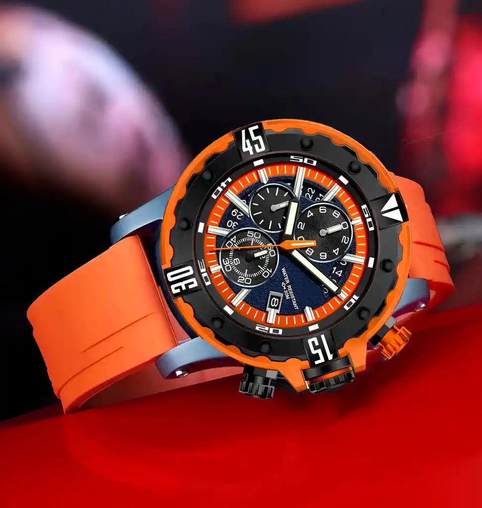 Reloj G-force H3957g Cronografo Funcional Goma + Estuche