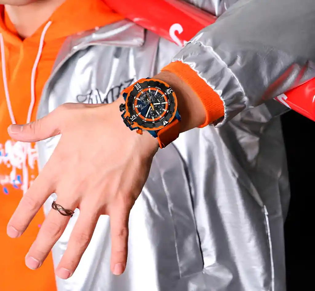 Reloj G-force H3957g Cronografo Funcional Goma + Estuche