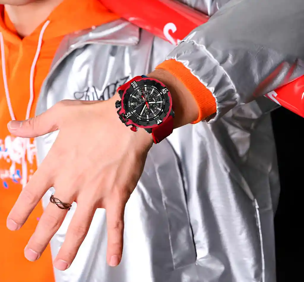 Reloj G-force H3957g Cronografo Funcional Goma + Estuche