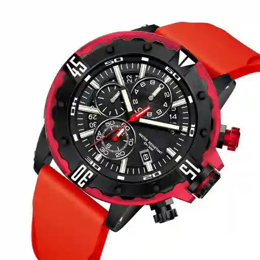 Reloj G-force H3957g Cronografo Funcional Goma + Estuche