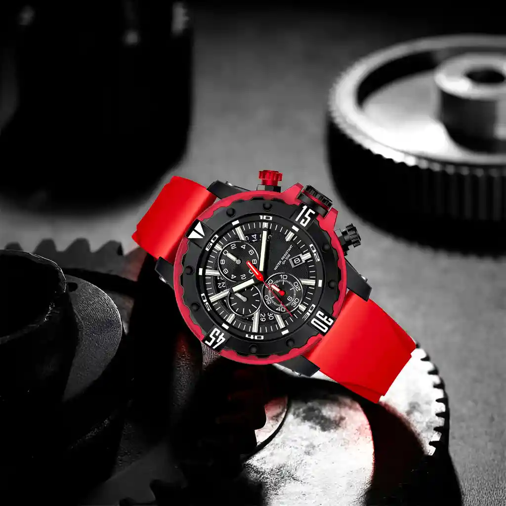Reloj G-force H3957g Cronografo Funcional Goma + Estuche