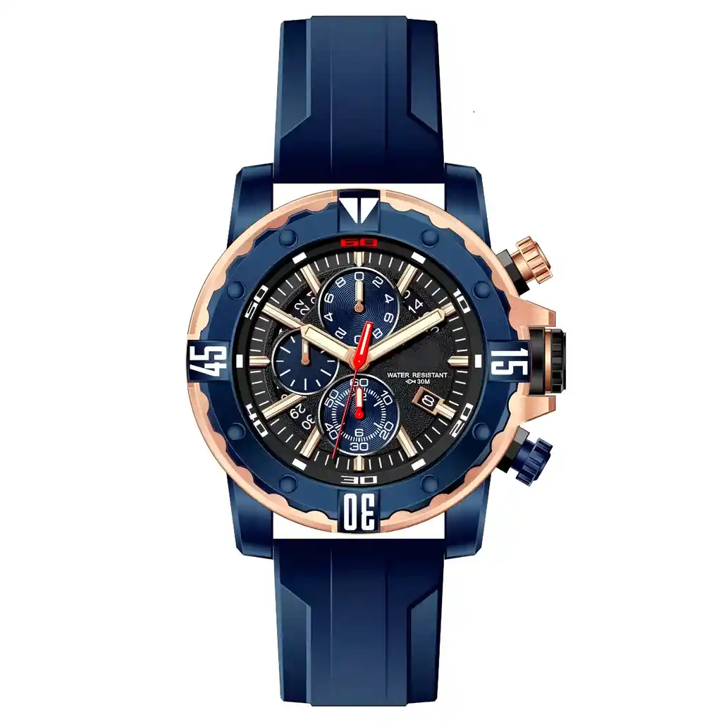 Reloj G-force H3957g Cronografo Funcional Goma + Estuche