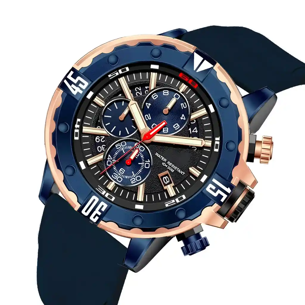 Reloj G-force H3957g Cronografo Funcional Goma + Estuche