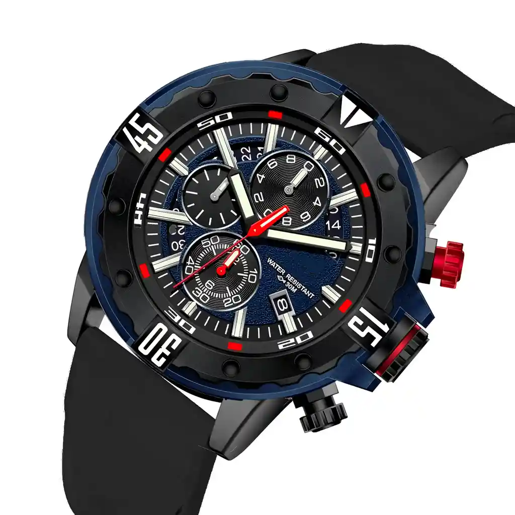 Reloj G-force H3957g Cronografo Funcional Goma + Estuche