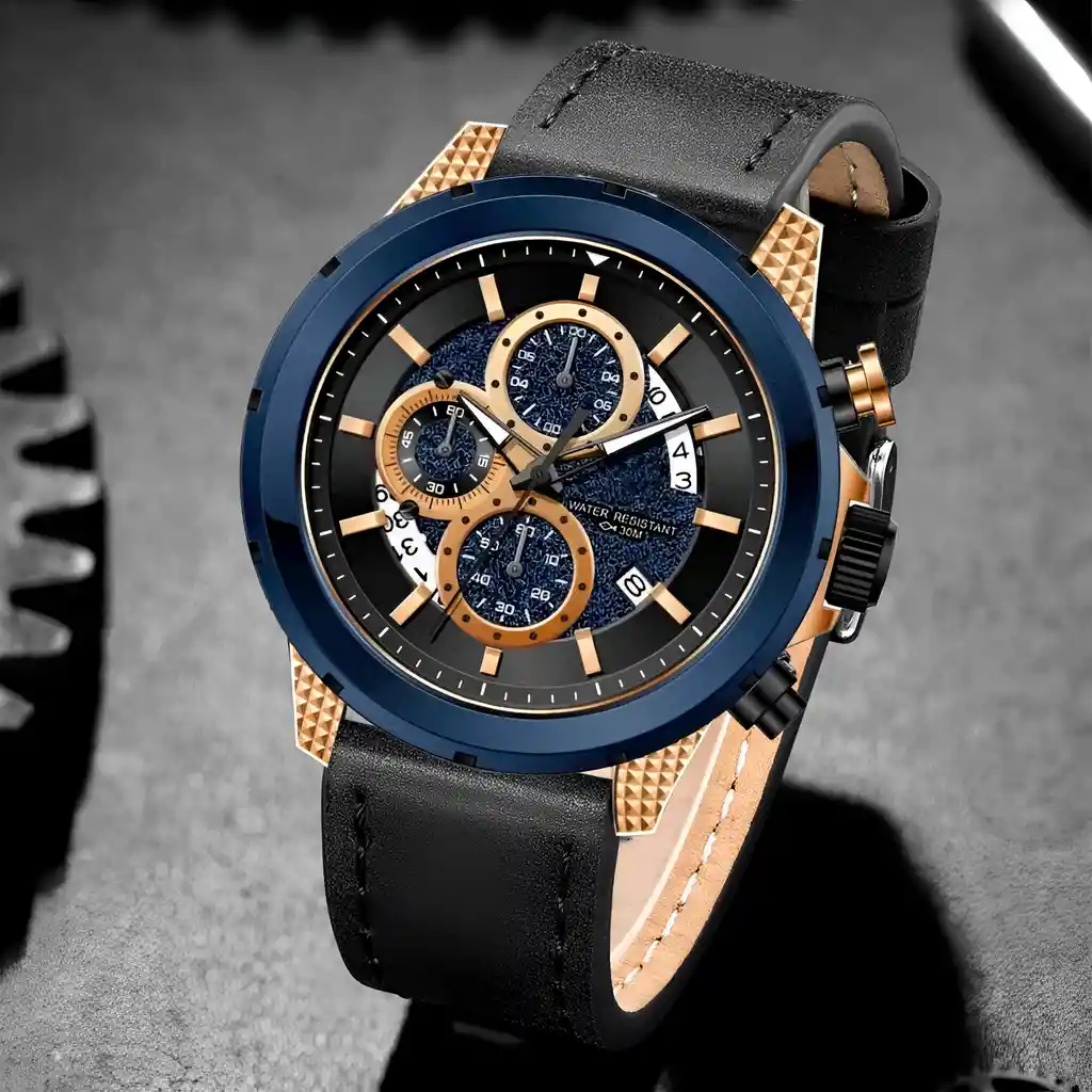 Reloj G-force H3844g Cronografo Funcional Cuero + Estuche