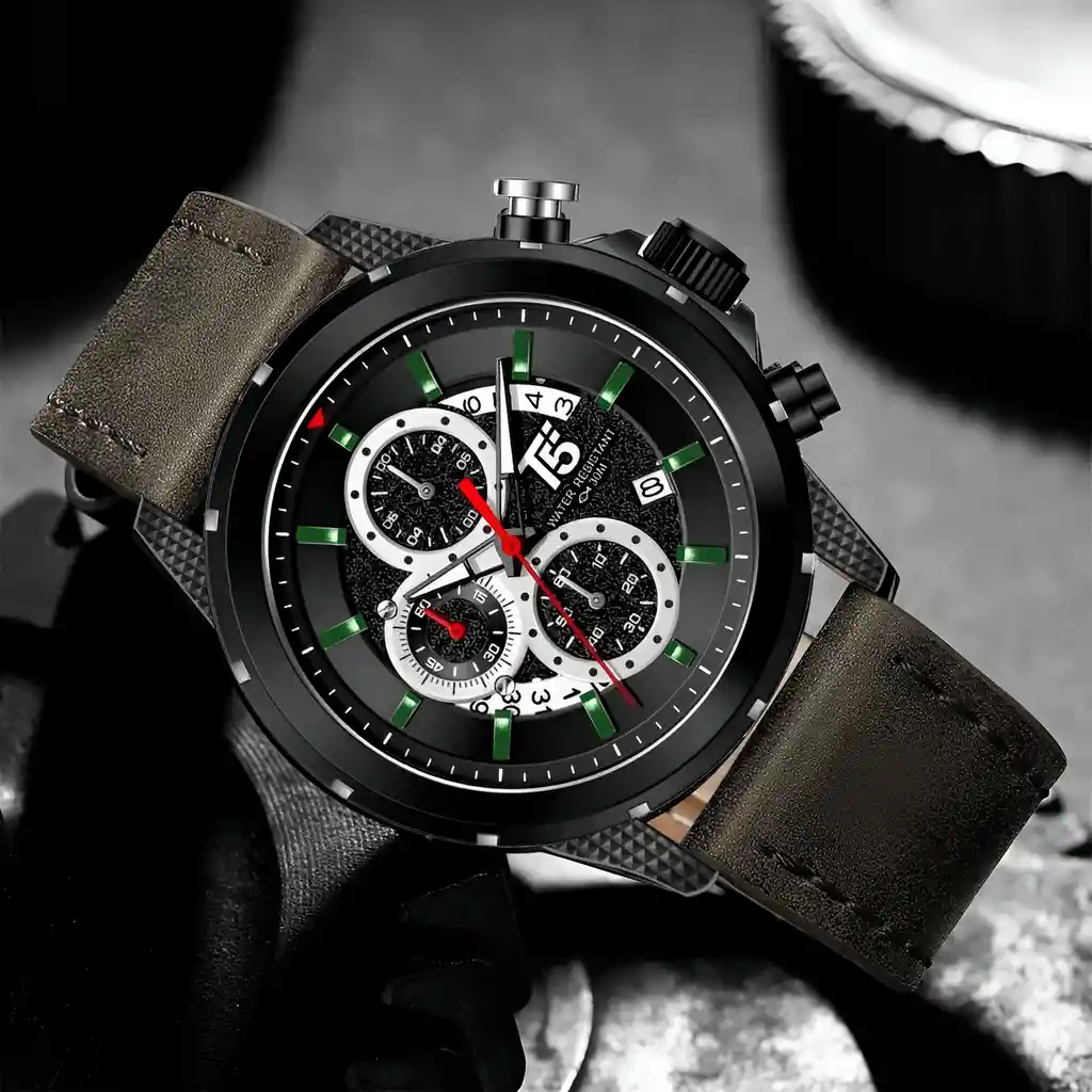Reloj G-force H3844g Cronografo Funcional Cuero + Estuche