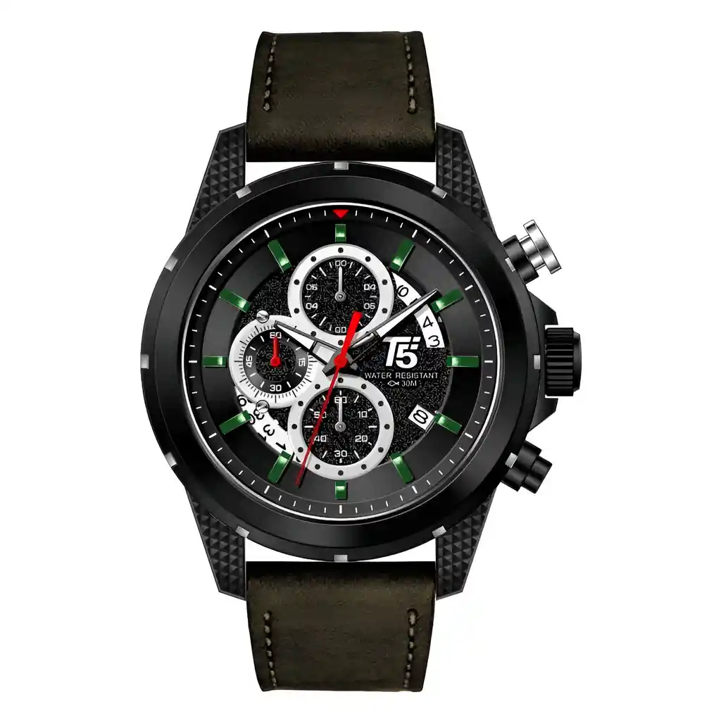 Reloj G-force H3844g Cronografo Funcional Cuero + Estuche