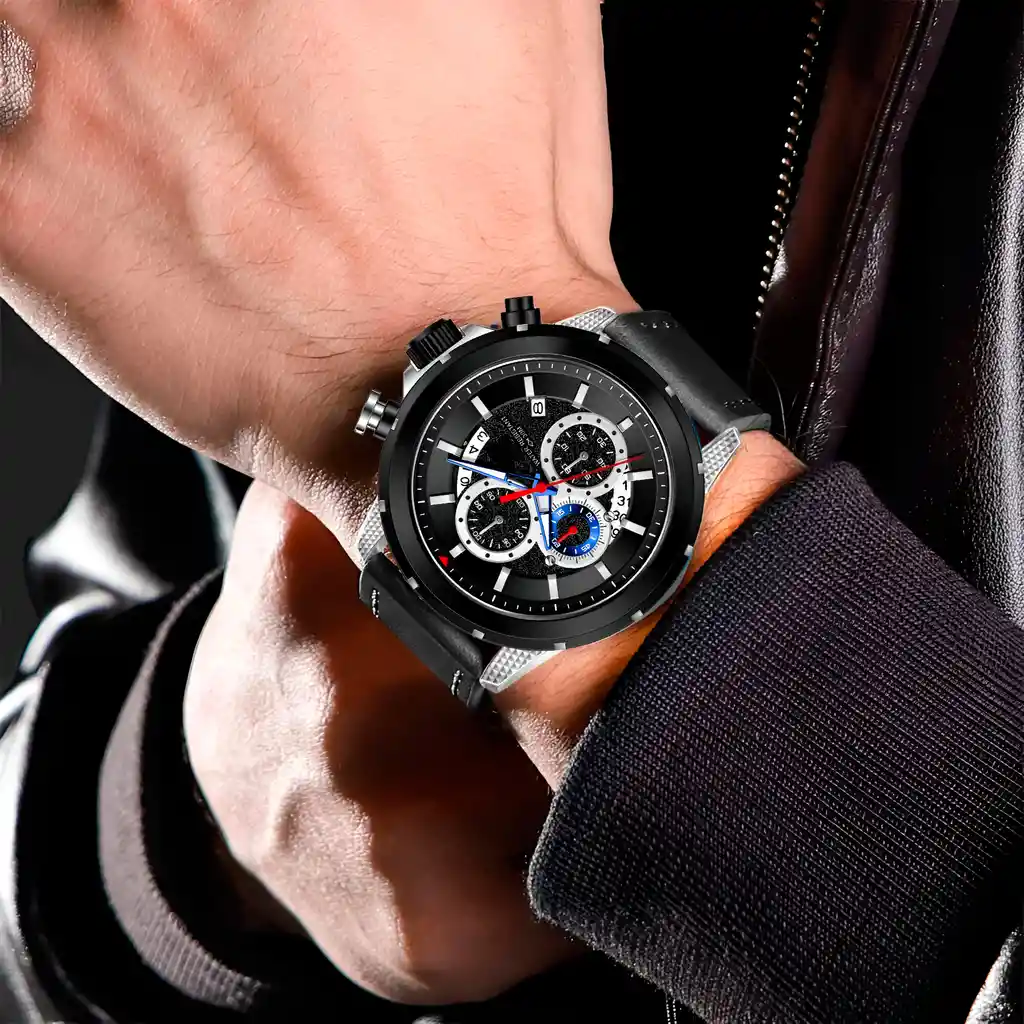 Reloj G-force H3844g Cronografo Funcional Cuero + Estuche