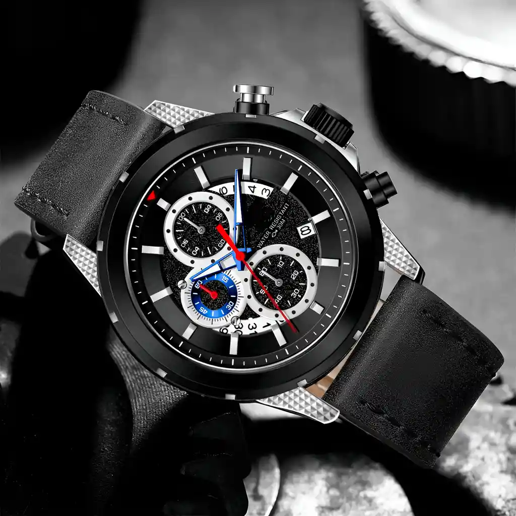 Reloj G-force H3844g Cronografo Funcional Cuero + Estuche
