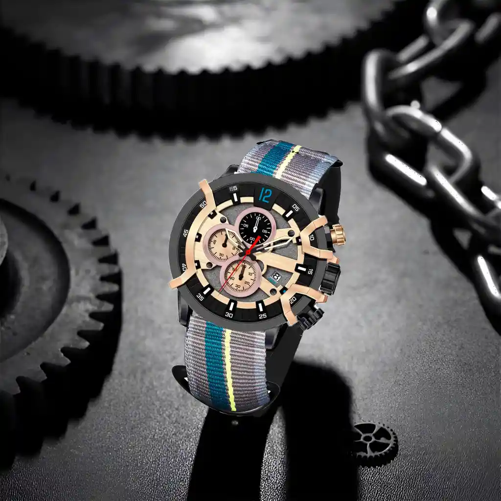 Reloj G-force H4051g Cronografo Funcional Cuero + Estuche