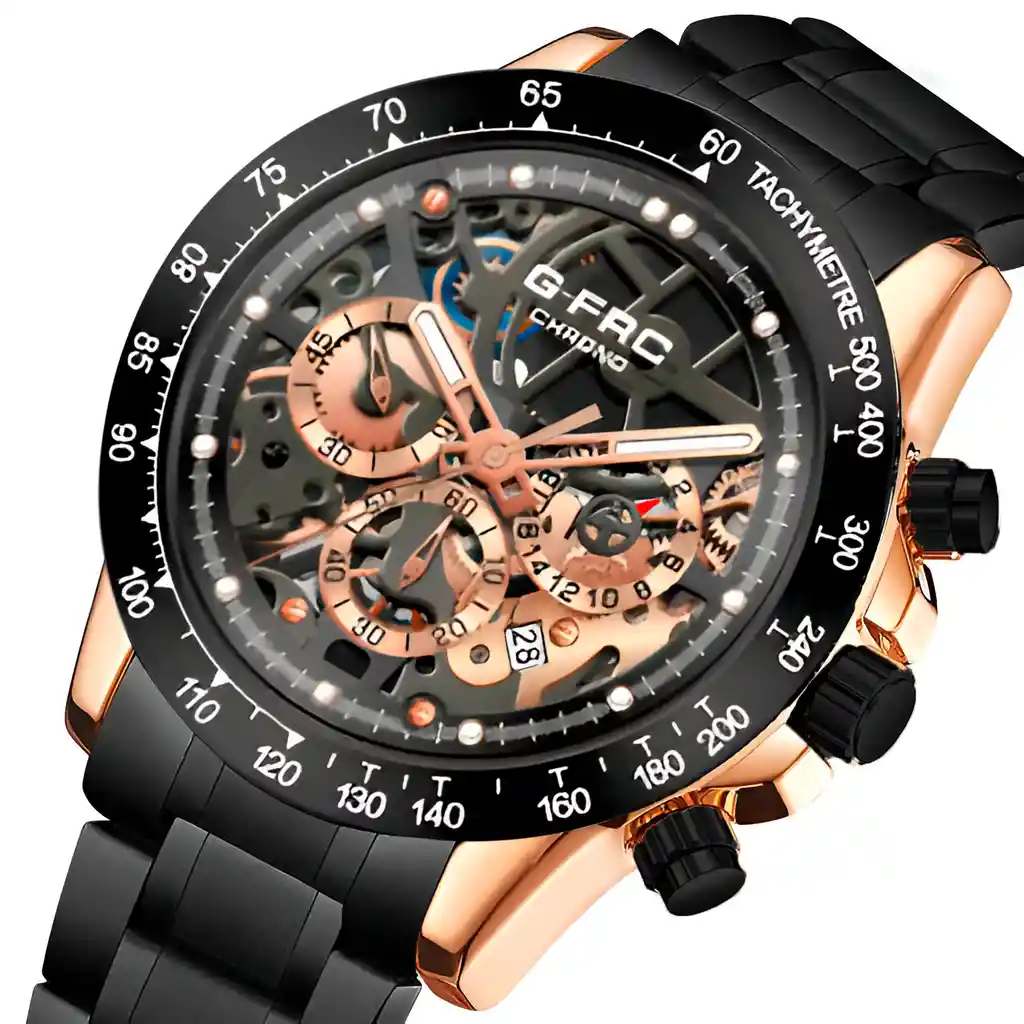 Reloj G-force H3717g Cronografo Funcional Acero + Estuche