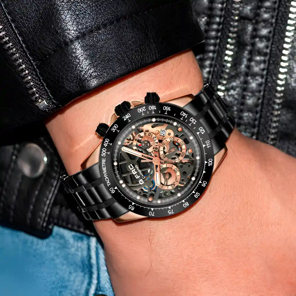 Reloj G-force H3717g Cronografo Funcional Acero + Estuche