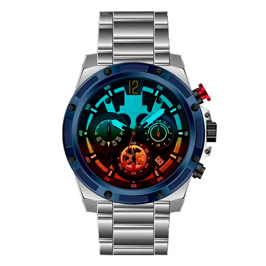 Reloj G-force H3907g Cronografo Funcional Acero + Estuche