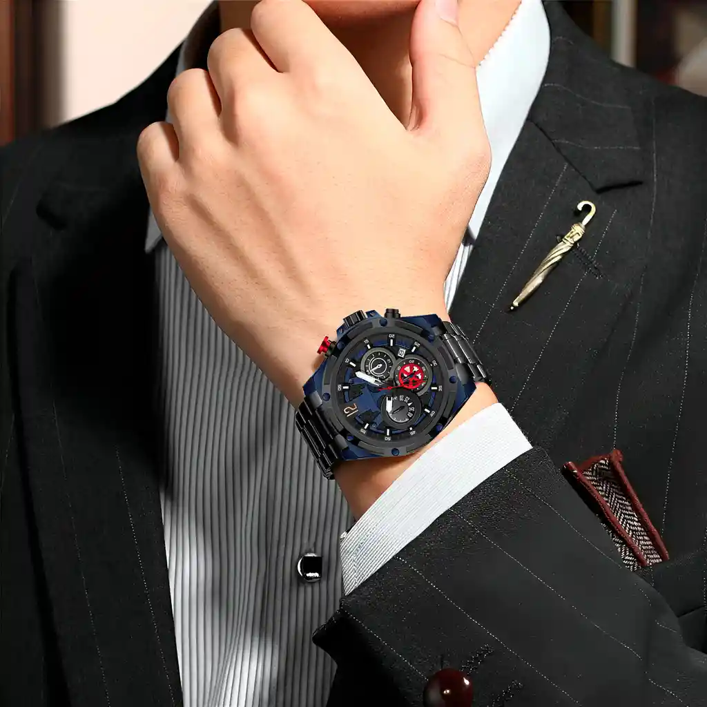 Reloj G-force H3907g Cronografo Funcional Acero + Estuche