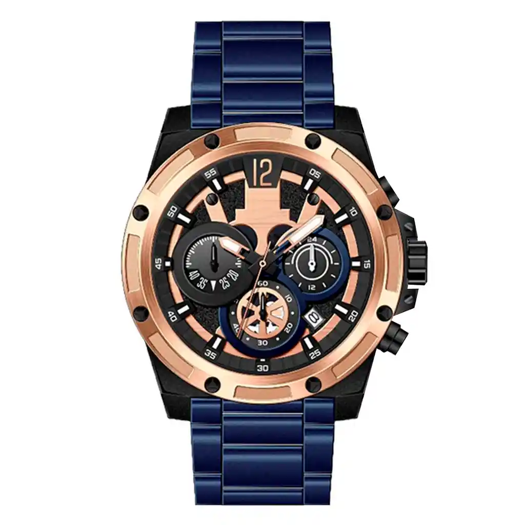 Reloj G-force H3907g Cronografo Funcional Acero + Estuche