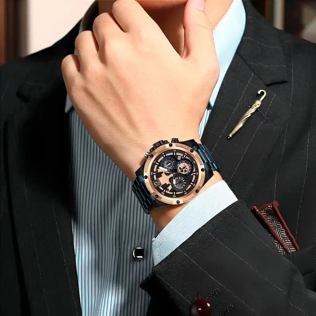 Reloj G-force H3907g Cronografo Funcional Acero + Estuche