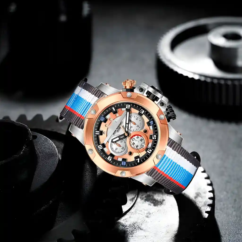 Reloj G-force H4053g Cronografo Funcional Nylon + Estuche