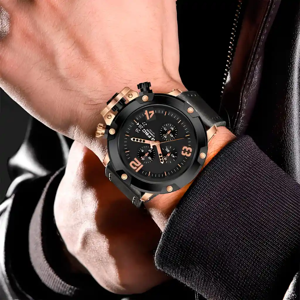 Reloj G-force H3638g Cronografo Funcional Cuero + Estuche