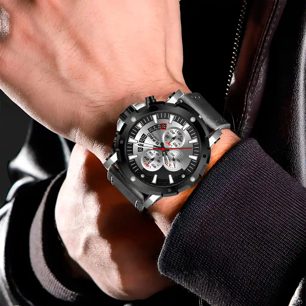 Reloj G-force H3679g Cronografo Funcional Cuero + Estuche