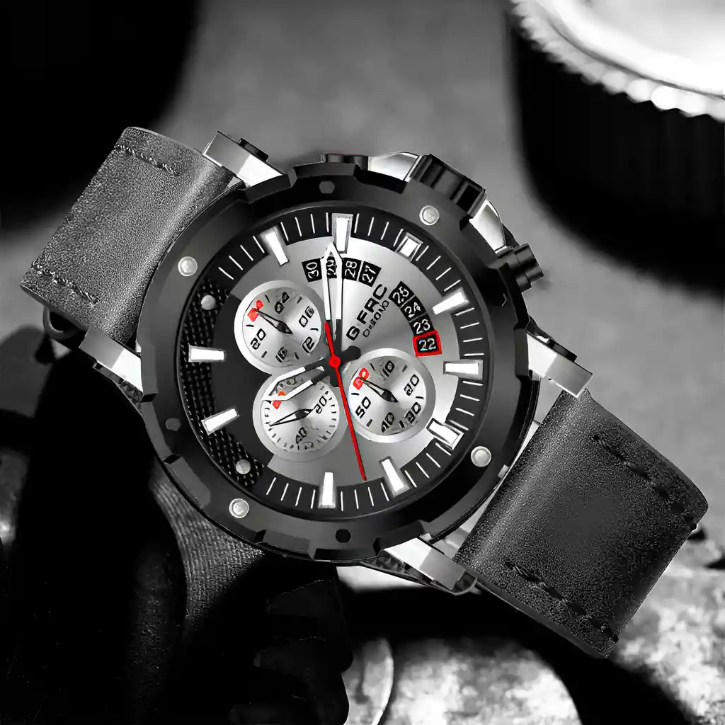 Reloj G-force H3679g Cronografo Funcional Cuero + Estuche
