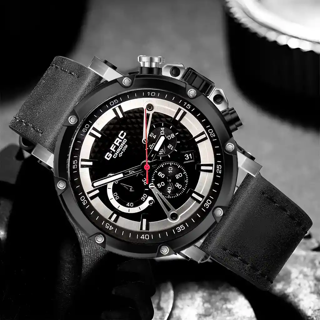 Reloj G-force H3833g Cronografo Funcional Cuero + Estuche