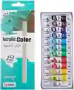 Caja Pintura Acrilica Bomega B9112a X 12 Colores