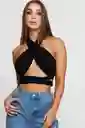 Crop Top Penelope Negro Talla S/mnica