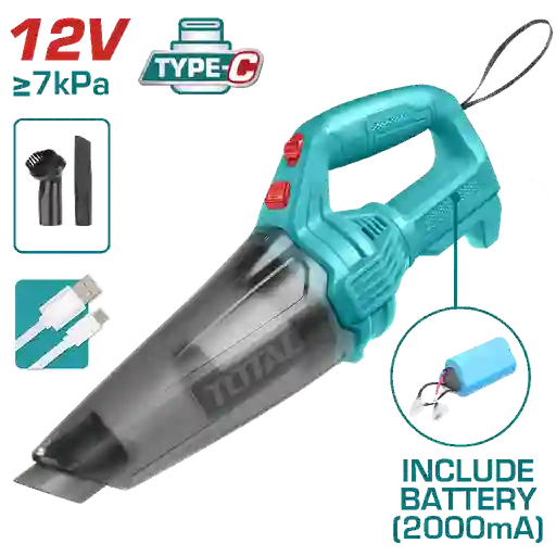 Aspiradora De Mano Recargable 12v, Capacidad 0,5l Super Total (tvli2026)