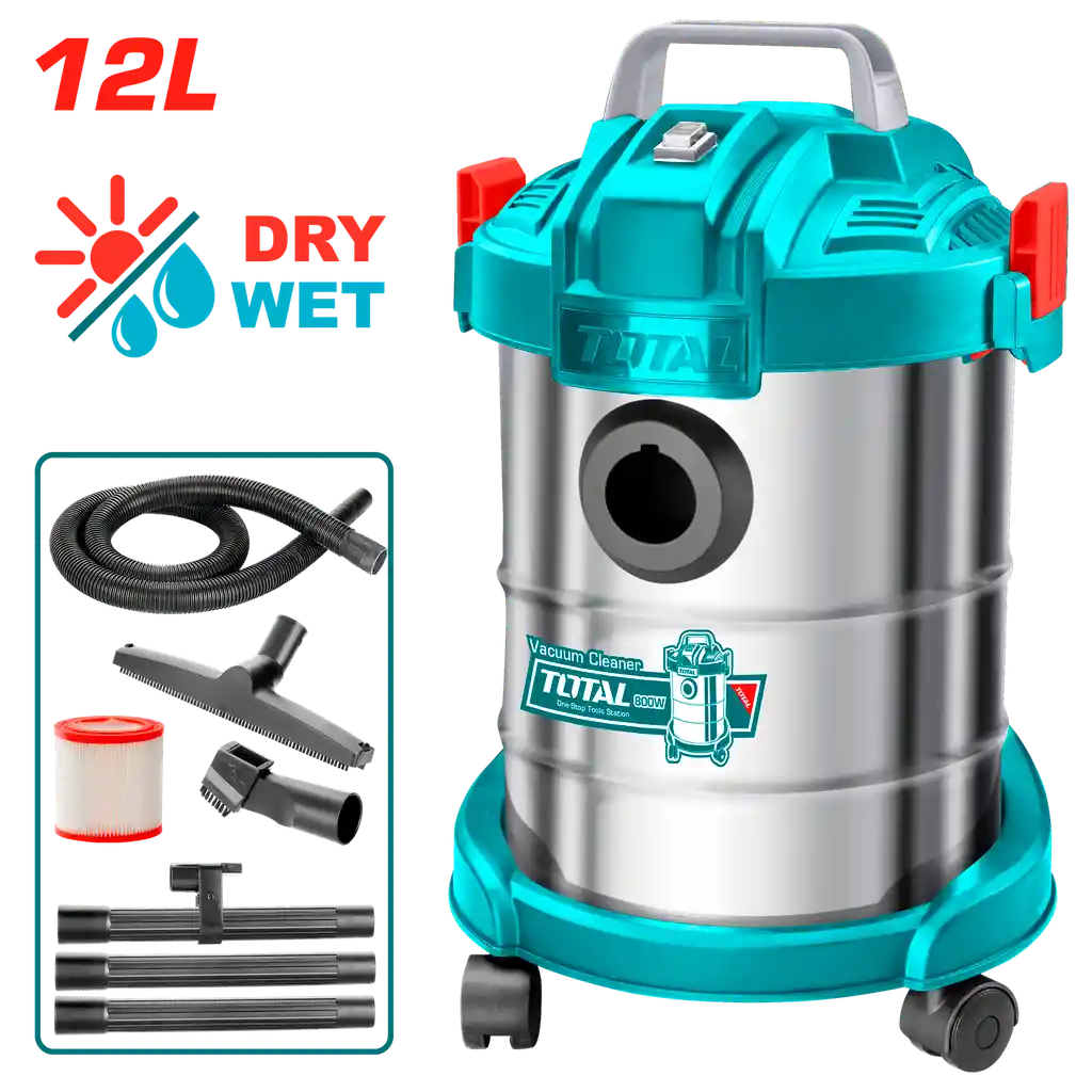 Aspiradora Y Sopladora Para Humedo Y Seco 12l 800w Incluye Accesosiros Super Total (utvc14122)