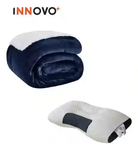 Cobija Manta Cubre Cama Térmica Ovejera 180 X 240 Con Almohada