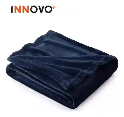Cobija Manta Térmica Suave Piel Durazno 180 X 240 Cm Azul Liviana