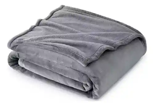 Cobija Manta Térmica Suave Piel Durazno 180 X 240 Silver Gris Liviana
