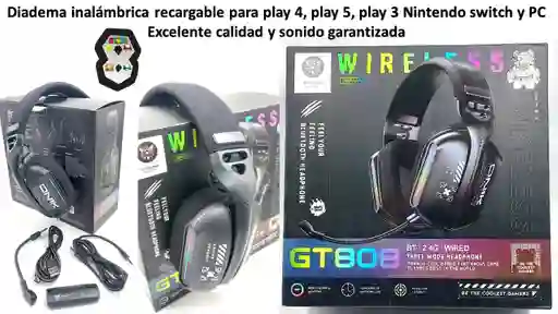 Diadema Inalambrica Para Play 5 Play 4 Pc Profesional Gt 808
