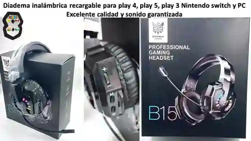 Diadema Gamer Inalambrica Play 5 Play 4 Pc Profesional B15
