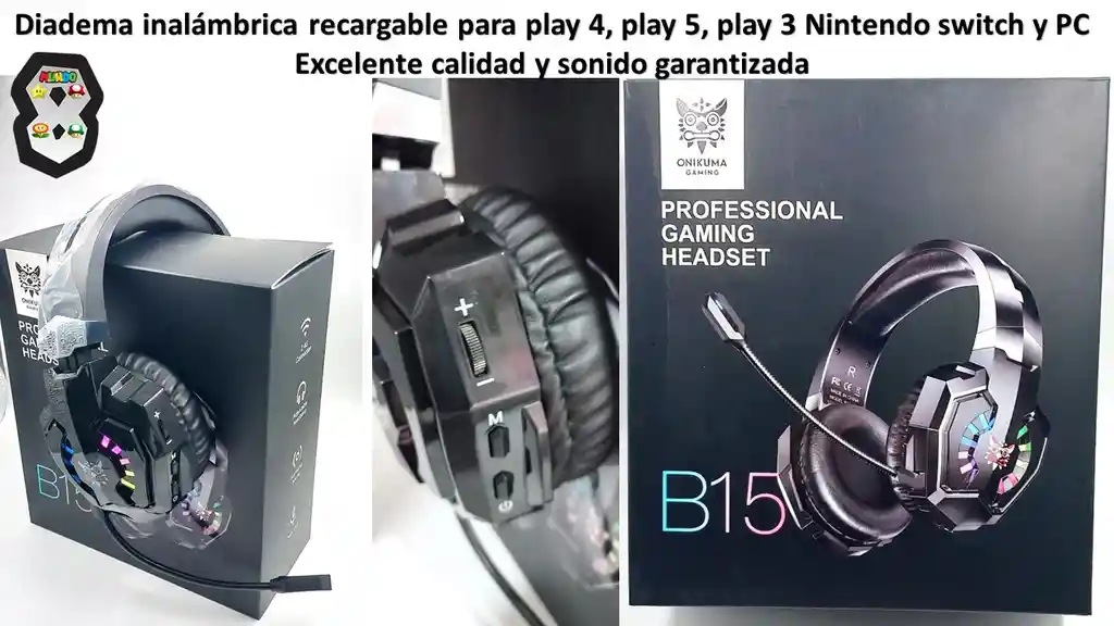 Diadema Gamer Inalambrica Play 5 Play 4 Pc Profesional B15