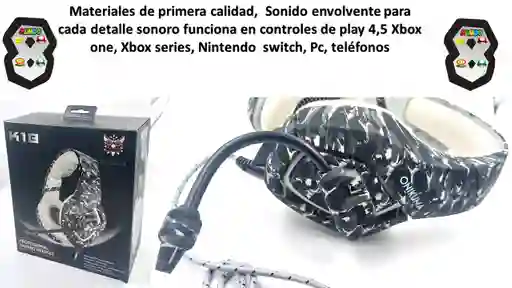 Diadema Gamer Play Xbox Pc Nintendo Rgb Profesional K18