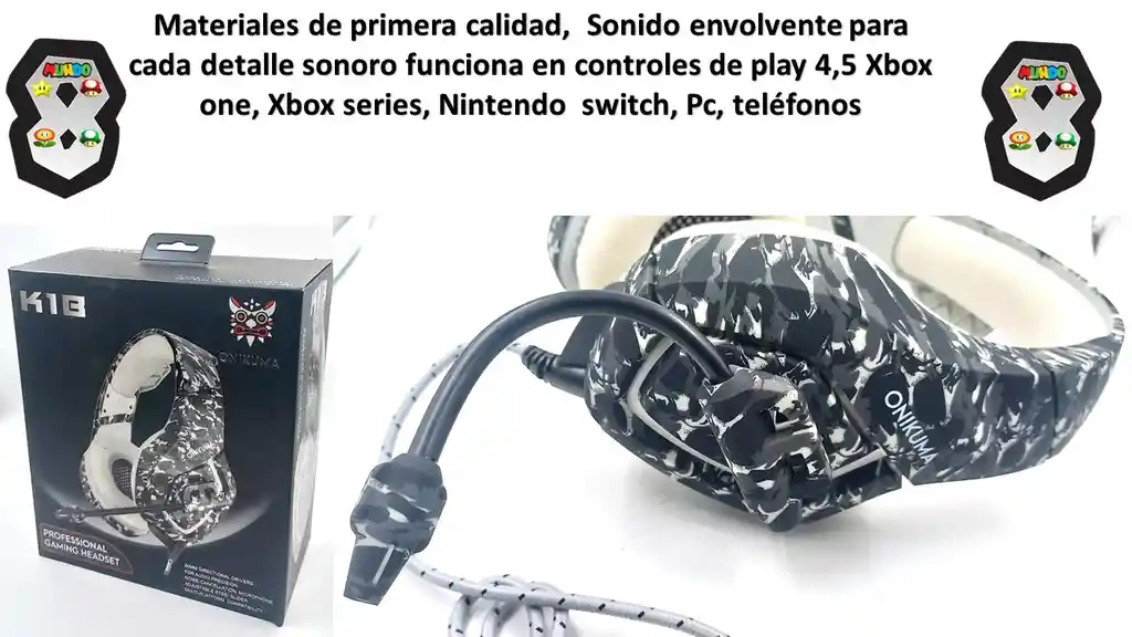 Diadema Gamer Play Xbox Pc Nintendo Rgb Profesional K18