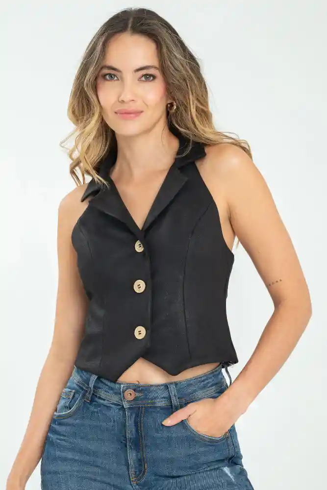 Chaleco Sofia Color Negro Talla L