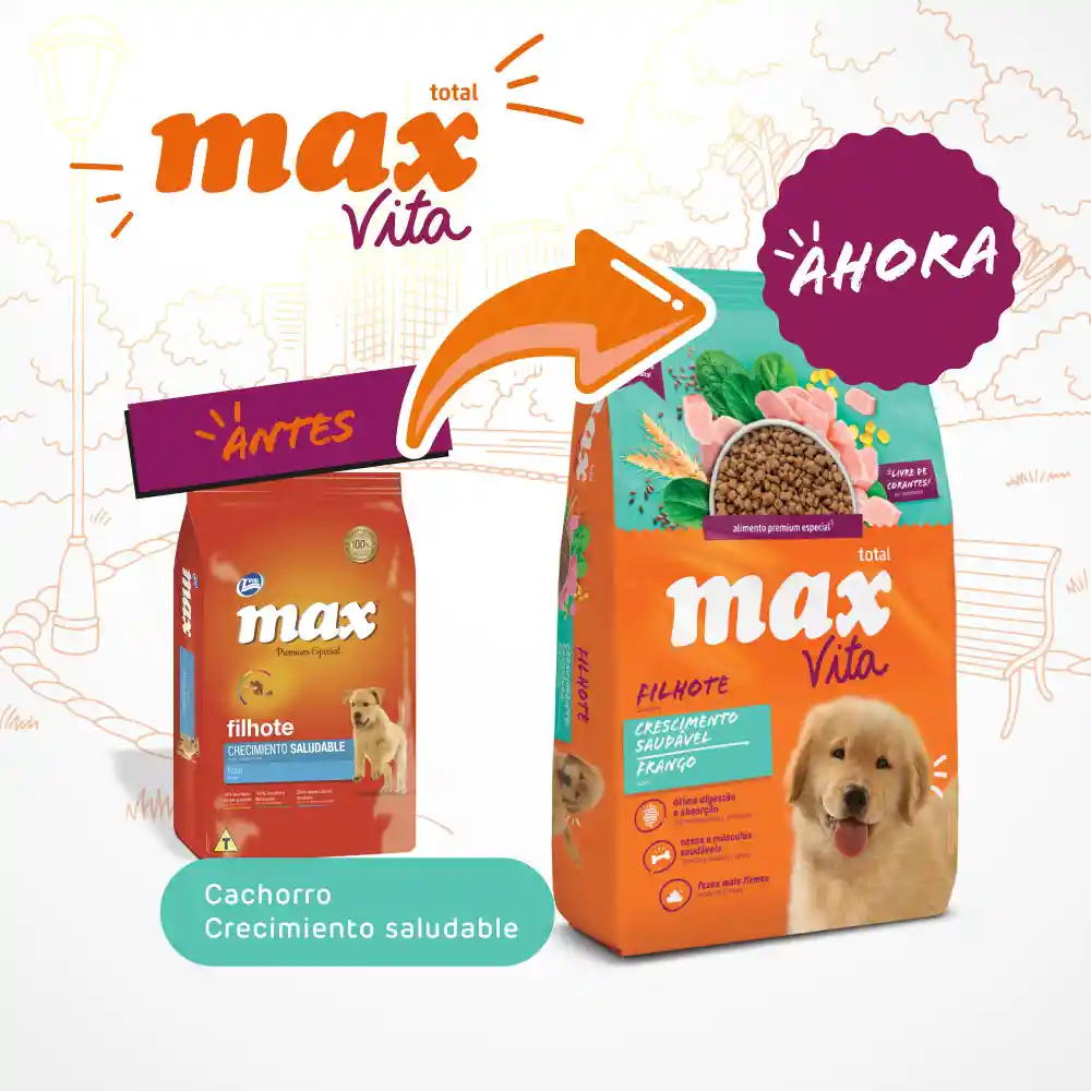 Max Canino Vita Perro Cachorro Crecimento Saludable Pollo - 3 Kg