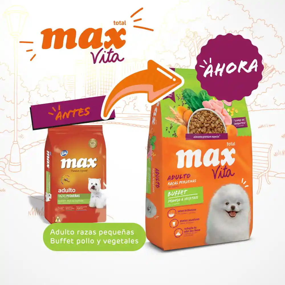 Max Canino Vita Perro Adulto Razas Pequenas Buffet Pollo & Vegetales - 3 Kg