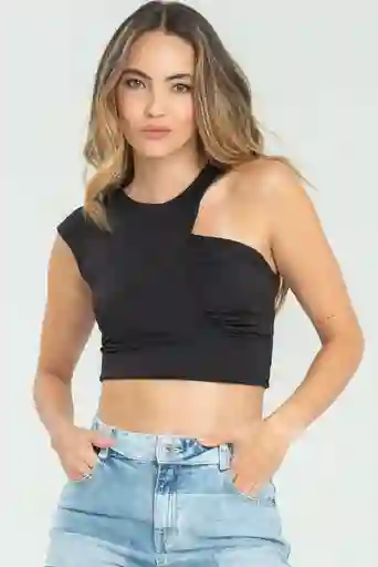 Crop Top Quinn Color Negro Talla Xs