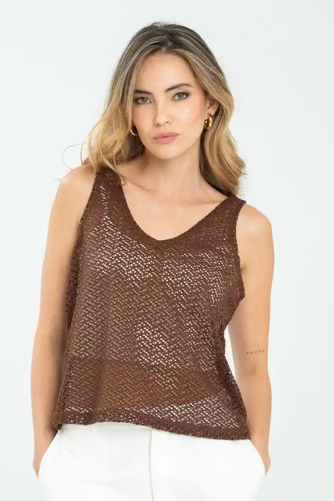 Blusa Blendieh Color Cafe Puro Talla L