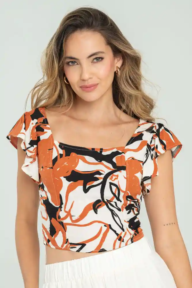 Blusa Eleanor Color Cafe Caramelo Talla S
