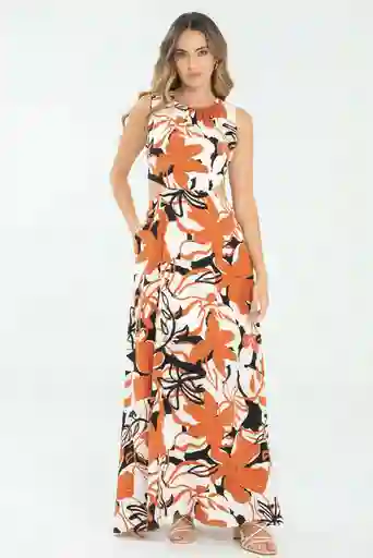 Vestido Clea Color Cafe Caramelo Talla S