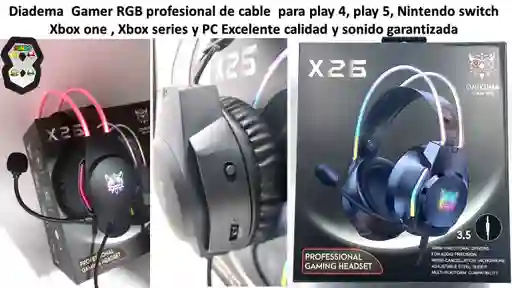 Diadema Gamer Play Xbox Pc Nintendo Profesional Rgb X31