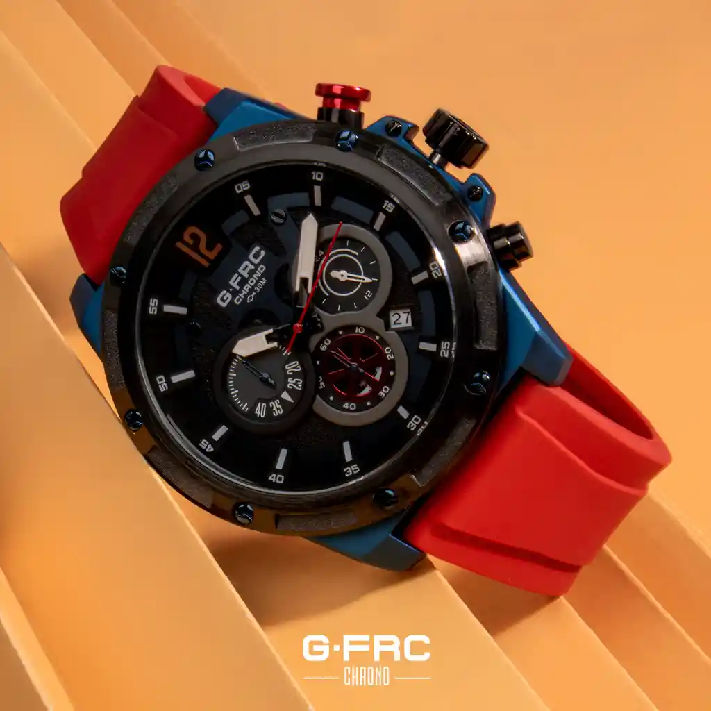 Reloj G-force H3907g Cronografo Funcional Goma + Estuche