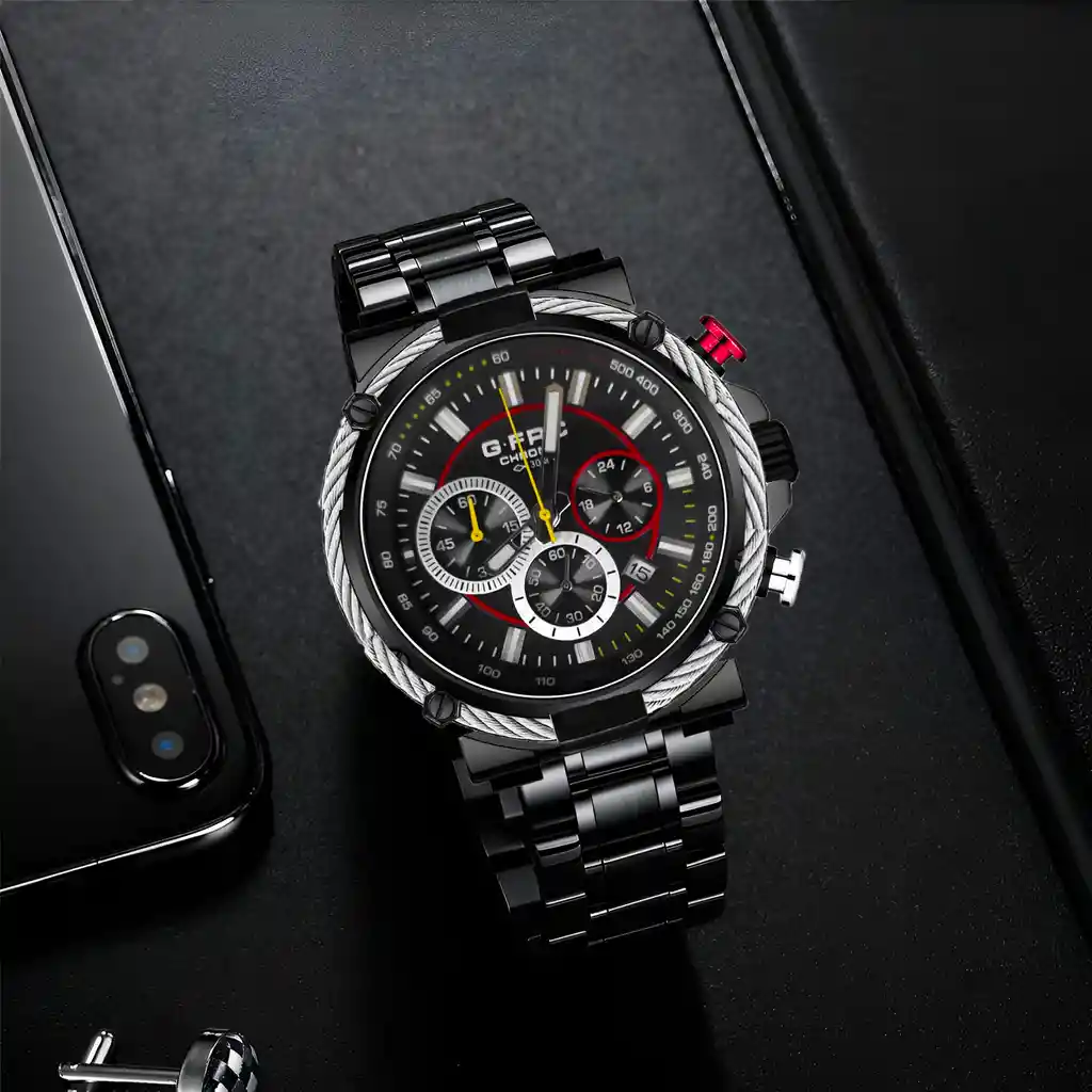 Reloj G-force H3829g Cronografo Funcional Acero + Estuche